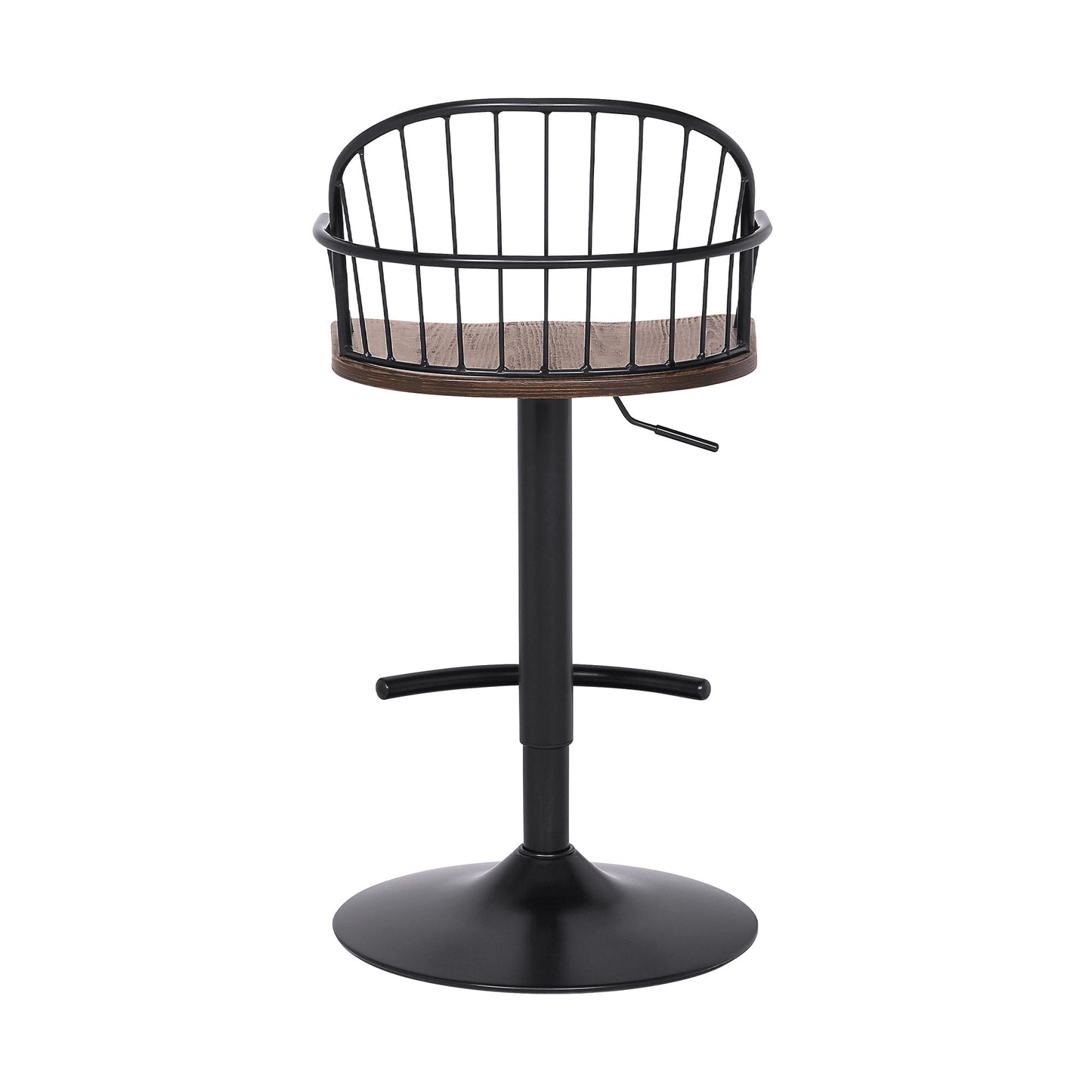 23" Brown And Black Iron Low Back Adjustable Height Bar Chair - Homeroots - Flyclothing LLC