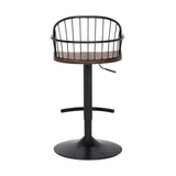 23" Brown And Black Iron Low Back Adjustable Height Bar Chair - Homeroots - Flyclothing LLC