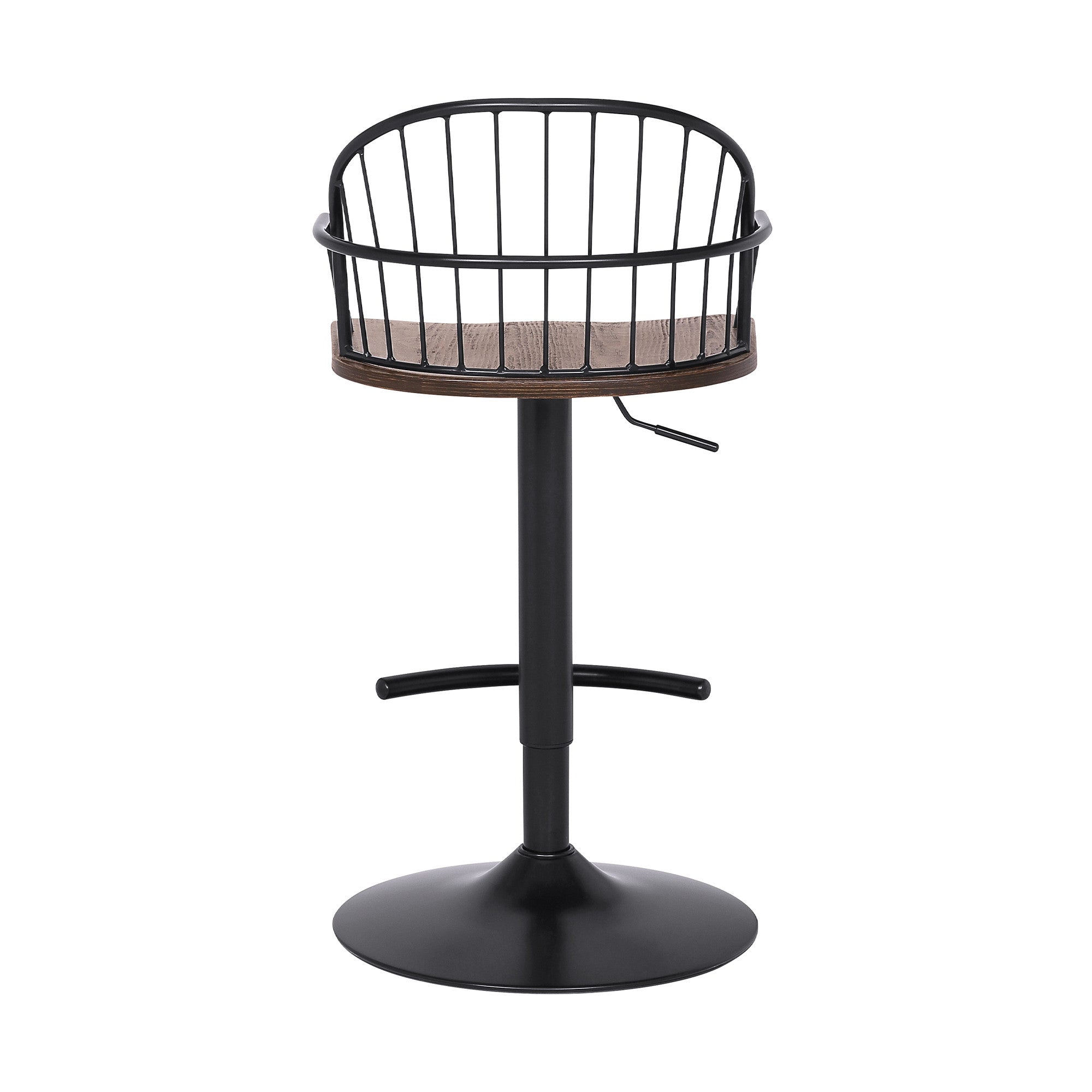23" Brown And Black Iron Low Back Adjustable Height Bar Chair - Homeroots - Flyclothing LLC