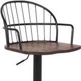 23" Brown And Black Iron Low Back Adjustable Height Bar Chair - Homeroots - Flyclothing LLC