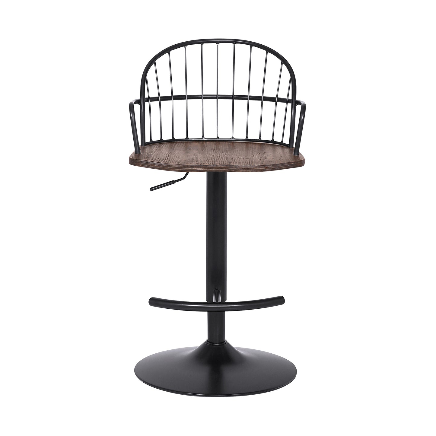 23" Brown And Black Iron Low Back Adjustable Height Bar Chair - Homeroots - Flyclothing LLC