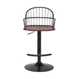 23" Brown And Black Iron Low Back Adjustable Height Bar Chair - Homeroots - Flyclothing LLC