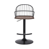 23" Brown And Black Iron Low Back Adjustable Height Bar Chair - Homeroots