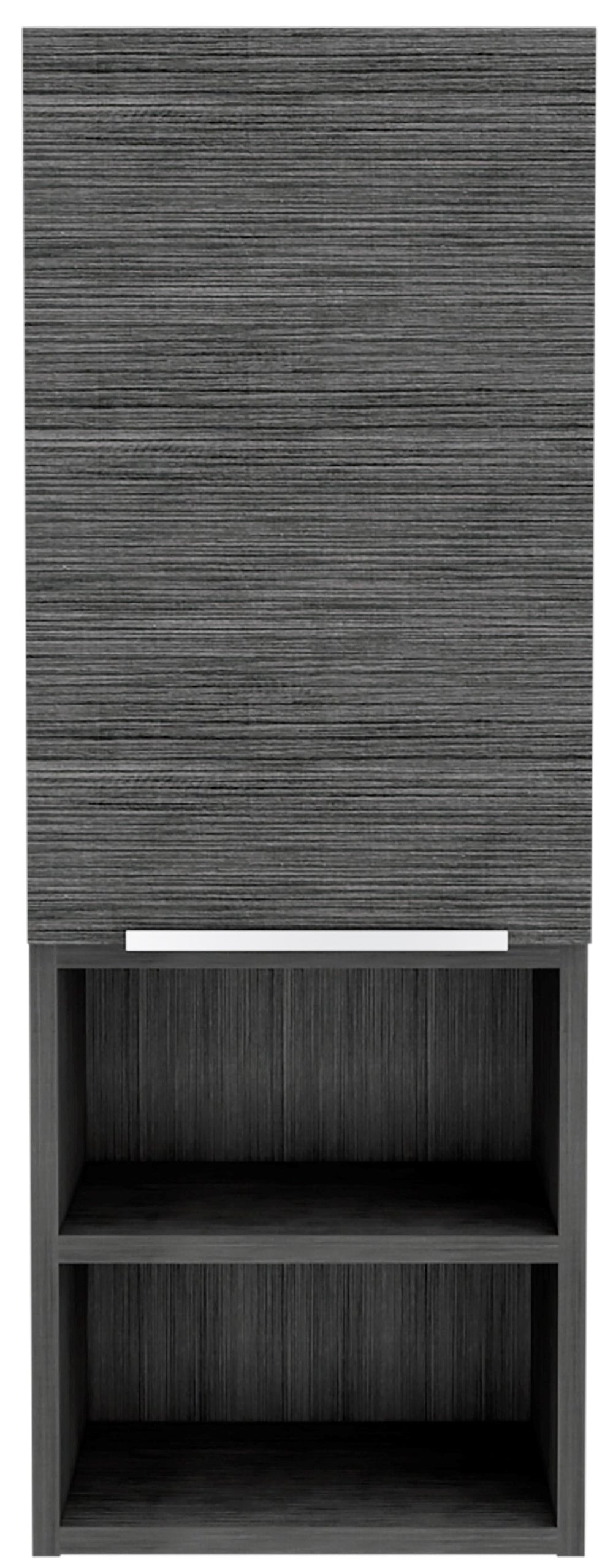 32" Smoky Gray Oak Accent Cabinet With Three Shelves