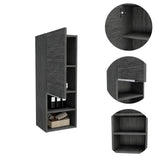 32" Smoky Gray Oak Accent Cabinet With Three Shelves - Homeroots