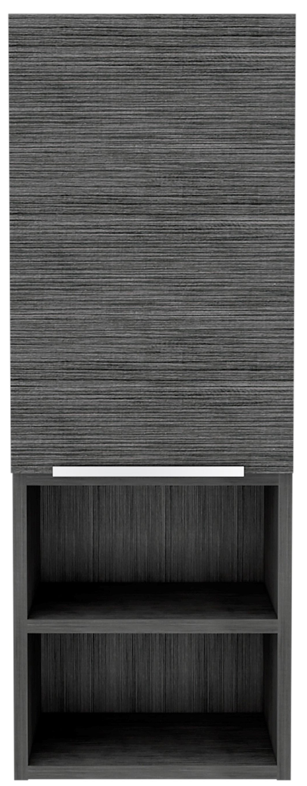 32" Smoky Gray Oak Accent Cabinet With Three Shelves - Homeroots - Flyclothing LLC
