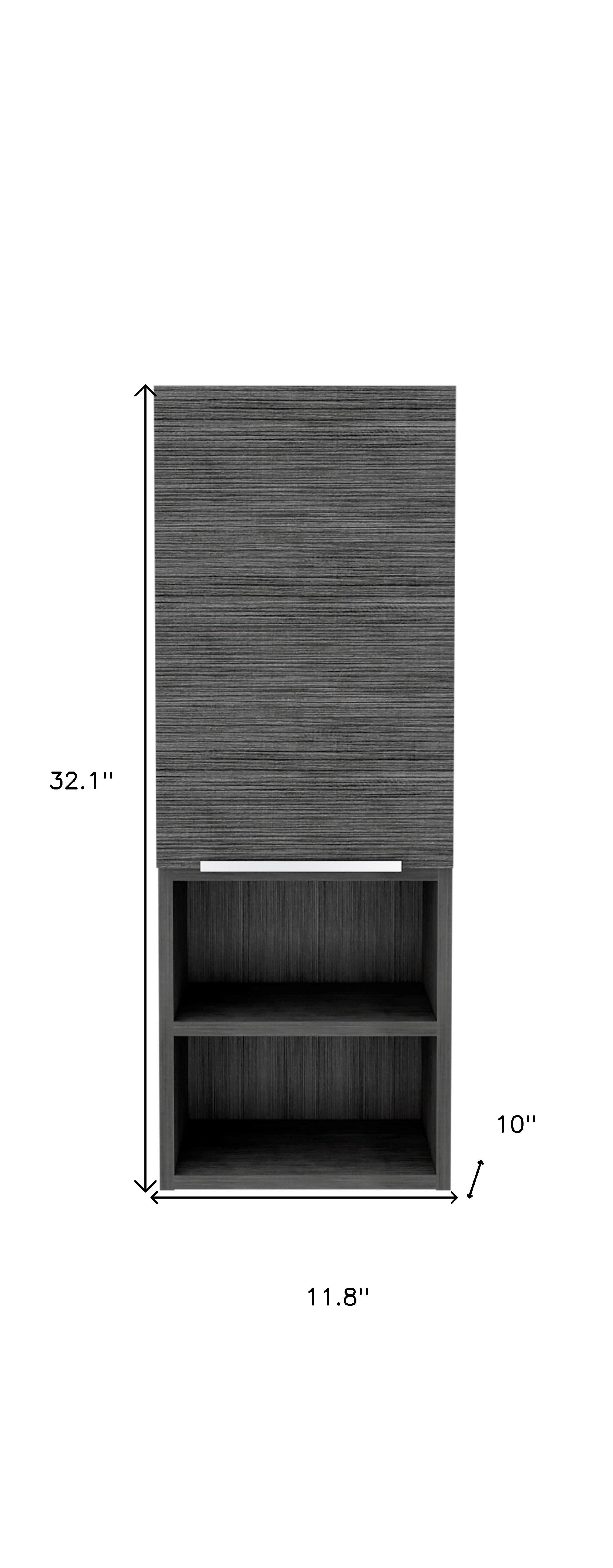 32" Smoky Gray Oak Accent Cabinet With Three Shelves - Homeroots - Flyclothing LLC