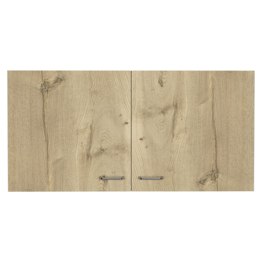 39" White And Light Oak Standard Accent Cabinet With One Shelf - Homeroots