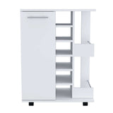 White Rolling Bar Cart With Wine Storage - Homeroots - Flyclothing LLC