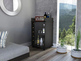 Black Rolling Bar Cart With Wine Storage - Homeroots - Flyclothing LLC