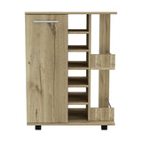 Brown Rolling Bar Cart With Wine Storage - Homeroots