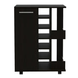 Black Rolling Bar Cart With Wine Storage - Homeroots - Flyclothing LLC