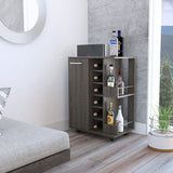 Espresso Rolling Bar Cart With Wine Storage - Homeroots