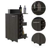Espresso Rolling Bar Cart With Wine Storage - Homeroots