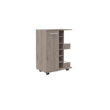 Light Gray Rolling Bar Cart With Wine Storage - Homeroots