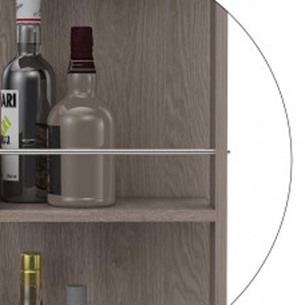 Light Gray Rolling Bar Cart With Wine Storage - Homeroots - Flyclothing LLC