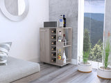 Light Gray Rolling Bar Cart With Wine Storage - Homeroots - Flyclothing LLC