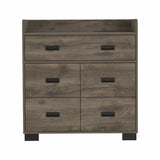 33" Dark Brown Manufactured Wood Five Drawer Dresser - Homeroots
