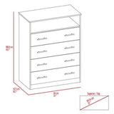 33" Black Wood Four Drawer Dresser - HomeRoots - Flyclothing LLC