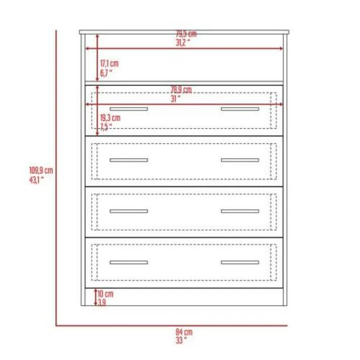 33" Black Wood Four Drawer Dresser - HomeRoots - Flyclothing LLC