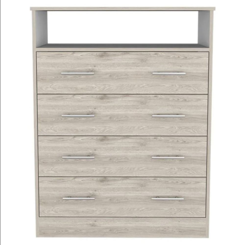 33" Light Grey Manufactured Wood Four Drawer Dresser