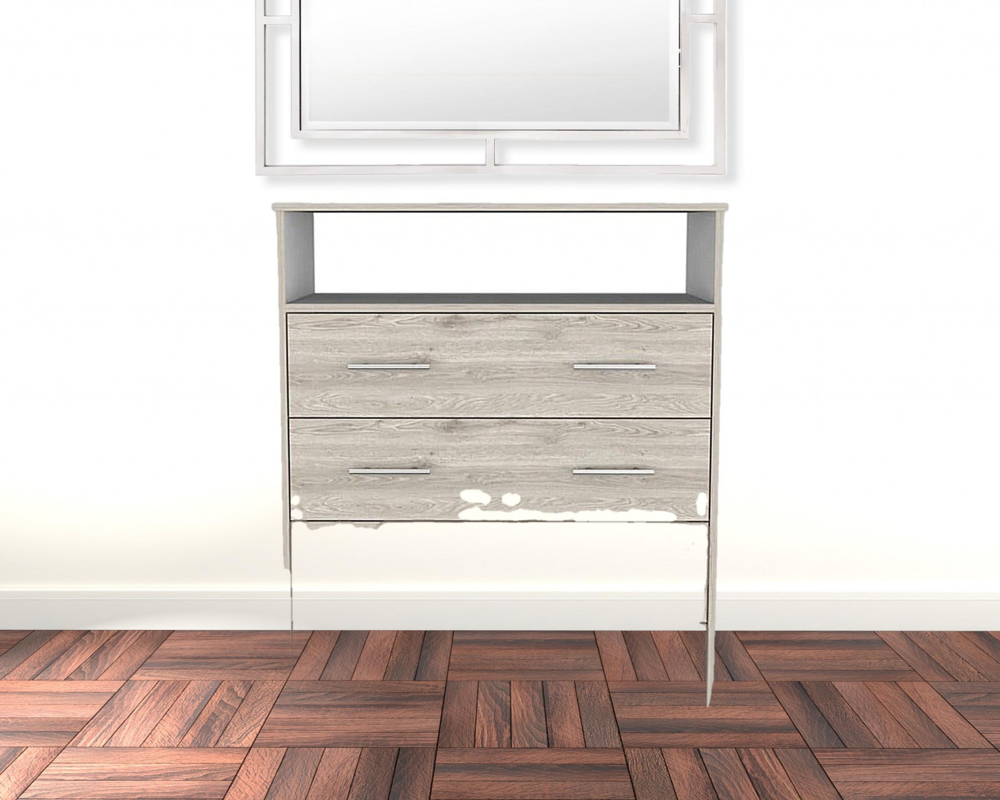 33" Light Grey Manufactured Wood Four Drawer Dresser - Homeroots - Flyclothing LLC