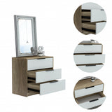 28" Light Oak And White Three Drawer Dresser - Homeroots - Flyclothing LLC