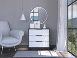 28" White And Smokey Oak Manufactured Wood Three Drawer Dresser - Homeroots