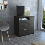 36" Black Manufactured Wood Four Drawer Combo Dresser - Homeroots - Flyclothing LLC