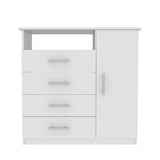 36" White Manufactured Wood Four Drawer Combo Dresser - Homeroots - Flyclothing LLC