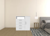 36" White Manufactured Wood Four Drawer Combo Dresser - Homeroots - Flyclothing LLC