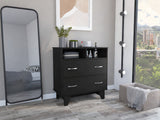 32" Black Manufactured Wood Two Drawer Dresser - Homeroots - Flyclothing LLC