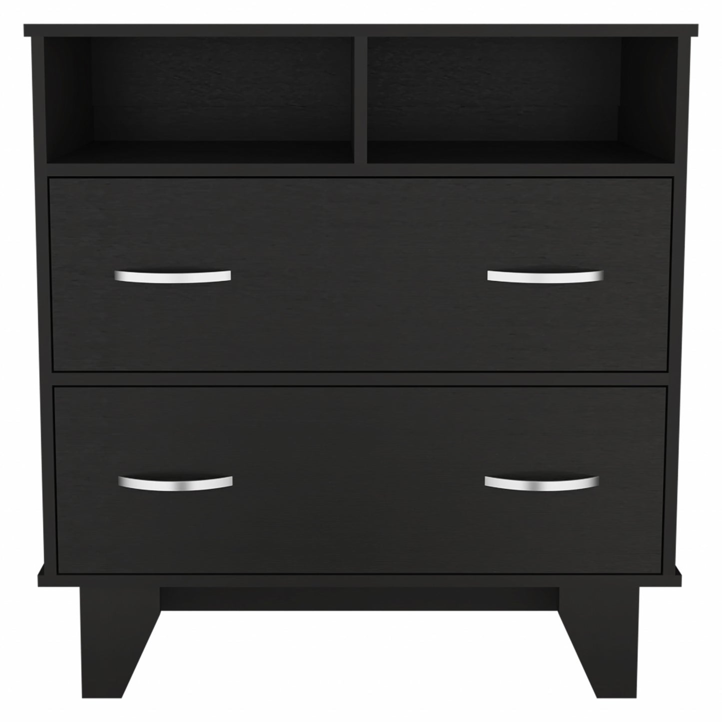 32" Black Manufactured Wood Two Drawer Dresser - Homeroots - Flyclothing LLC