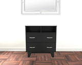 32" Black Manufactured Wood Two Drawer Dresser - Homeroots - Flyclothing LLC