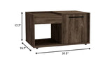 32" Dark Walnut Manufactured Wood Rectangular Coffee Table With Shelf - Homeroots - Flyclothing LLC