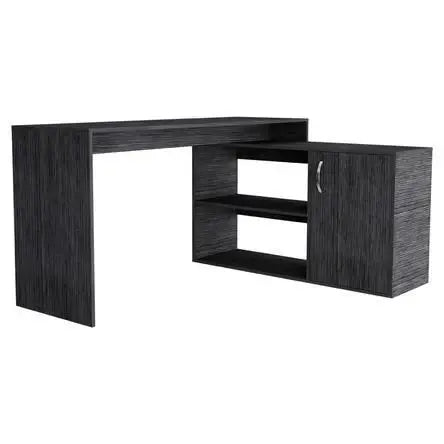 60" Gray L Shape Computer Desk - Homeroots - Flyclothing LLC