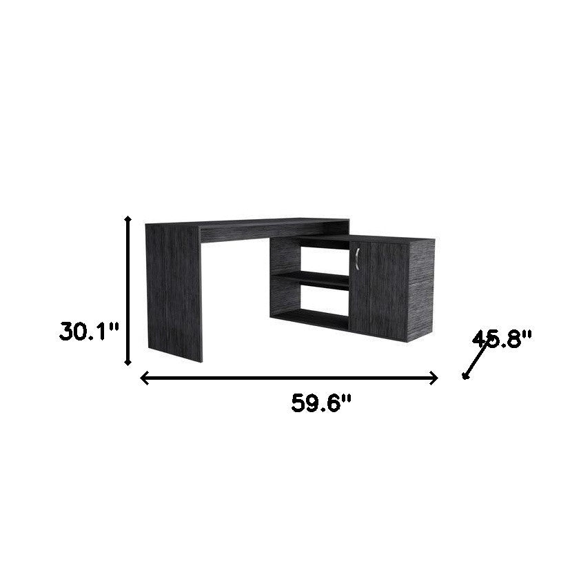 60" Gray L Shape Computer Desk - Homeroots - Flyclothing LLC