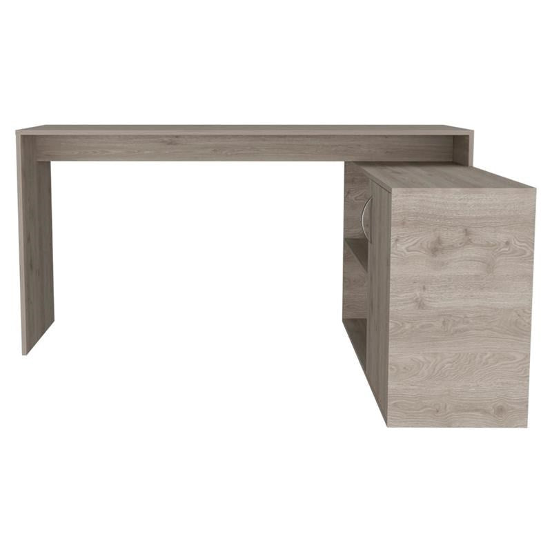60" Light Gray L Shape Computer Desk - Homeroots - Flyclothing LLC