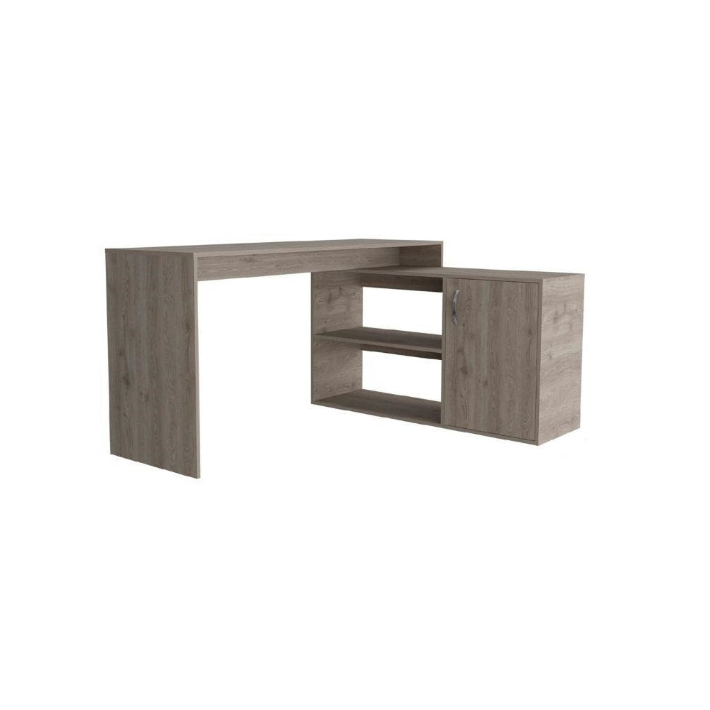 60" Light Gray L Shape Computer Desk - Homeroots - Flyclothing LLC