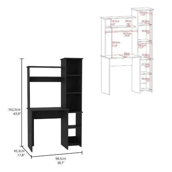 40" Black Computer Desk - Homeroots - Flyclothing LLC