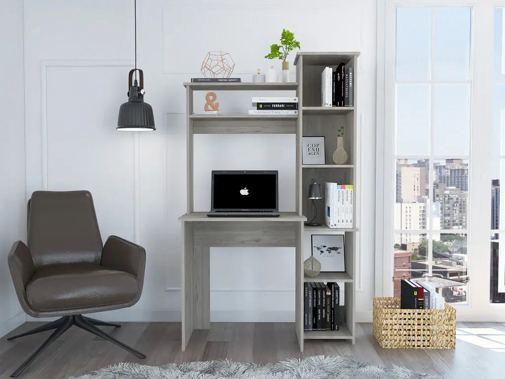 40" Light Gray Computer Desk - Homeroots - Flyclothing LLC