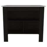 Modern Black Kitchen Island with a Marble Counter Top - Homeroots