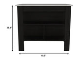 Modern Black Kitchen Island with a Marble Counter Top - Homeroots - Flyclothing LLC