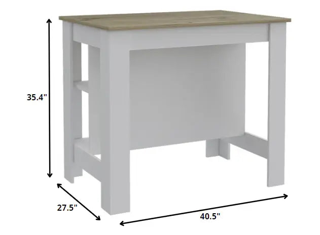 Modern White and Light Oak Kitchen Island - Homeroots - Flyclothing LLC