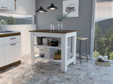 Modern White and Caramel Kitchen Island - Homeroots - Flyclothing LLC