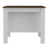 Modern White and Caramel Kitchen Island - Homeroots - Flyclothing LLC