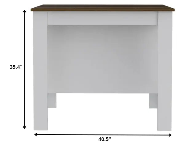 Modern White and Caramel Kitchen Island - Homeroots - Flyclothing LLC