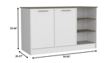 Sleek and Modern White and Dark Brown Kitchen Island - Homeroots