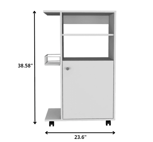 Contemporary White Rolling Kitchen Cart - Homeroots - Flyclothing LLC