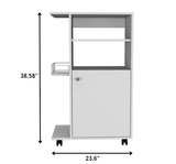 Contemporary White Rolling Kitchen Cart - Homeroots - Flyclothing LLC